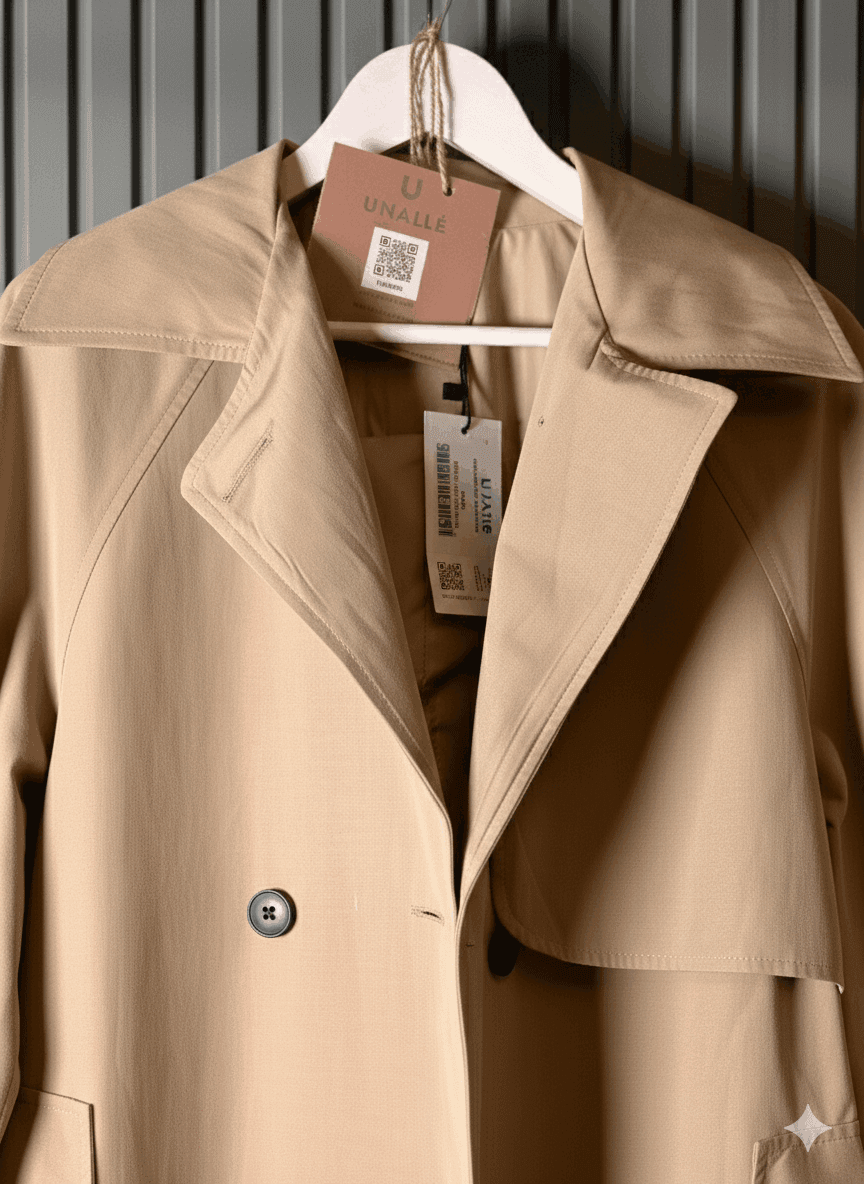 Klasik Kesim Kuşaklı Camel Trençkot